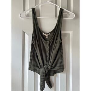 Express Button Down and Tie Tank Top Green XS